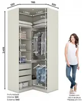 Closet De Canto Henn Seletto 02 Portas Modulado