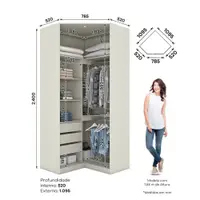 Closet De Canto Henn Seletto 02 Portas Modulado