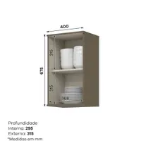 Armário Aéreo 40cm 1 Porta Henn Connect