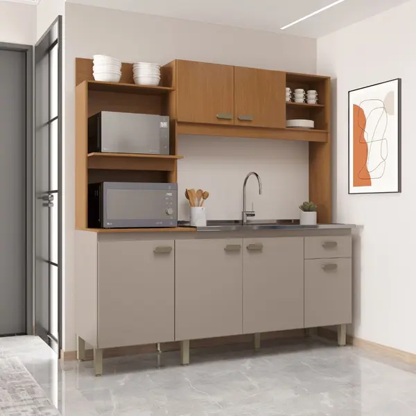 Cozinha Indekes Sevilha 6 Portas 1 Gaveta Sem Tampo 1,82cm