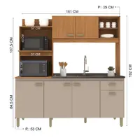 Cozinha Indekes Sevilha 6 Portas 1 Gaveta Sem Tampo 1,82cm