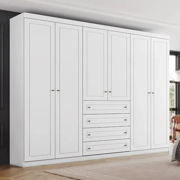 Guarda-Roupa Casal 6 Portas 4 Gavetas Henn Americano