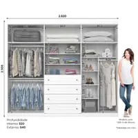 Guarda-Roupa Casal 6 Portas 4 Gavetas Henn Americano