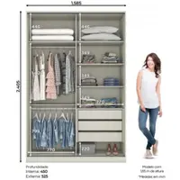 Módulo Guarda-Roupa 2 Portas 4 Gavetas Henn Seletto