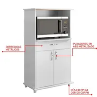 Balcão de Cozinha 67 cm 2 Portas 1 Gaveta com Tampo Notavel