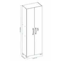 Armário Multiuso Lavanderia 186cm 2 Portas 4 Prateleiras Notavel NT4020