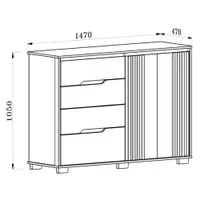 Cômoda 2 Portas 4 Gavetas Moval Texas