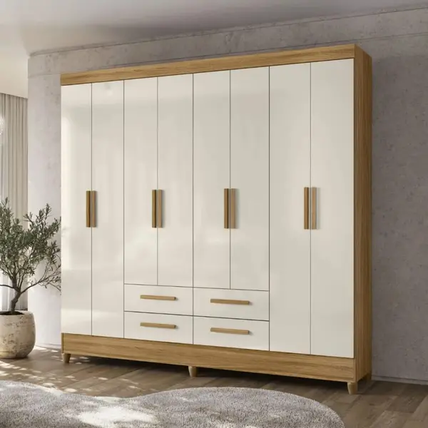 Guarda-Roupa Casal 8 Portas 4 Gavetas Moval Florida