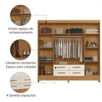 Guarda-Roupa Casal 8 Portas 4 Gavetas Moval Florida