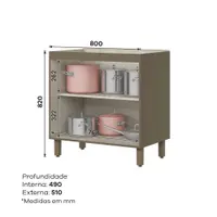 Balcão sem Tampo 2 Portas Henn Connect 80 cm