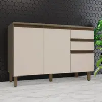 Balcão Para Pia 3 Portas 2 Gavetas Connect Henn 120 cm