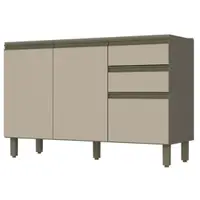 Balcão Para Pia 3 Portas 2 Gavetas Connect Henn 120 cm
