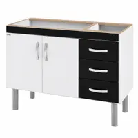 Balcão Sem Tampo 2 Portas 3 Gavetas Tóquio Rorato 116,2cm