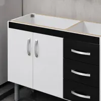 Balcão Sem Tampo 2 Portas 3 Gavetas Tóquio Rorato 116,2cm