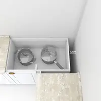 Balcão Canto Reto 1 Porta Sem Tampo Americana Henn