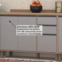 Balcão de Cozinha 120 cm 2 Portas 3 Gavetas sem Tampo Luciane Yara