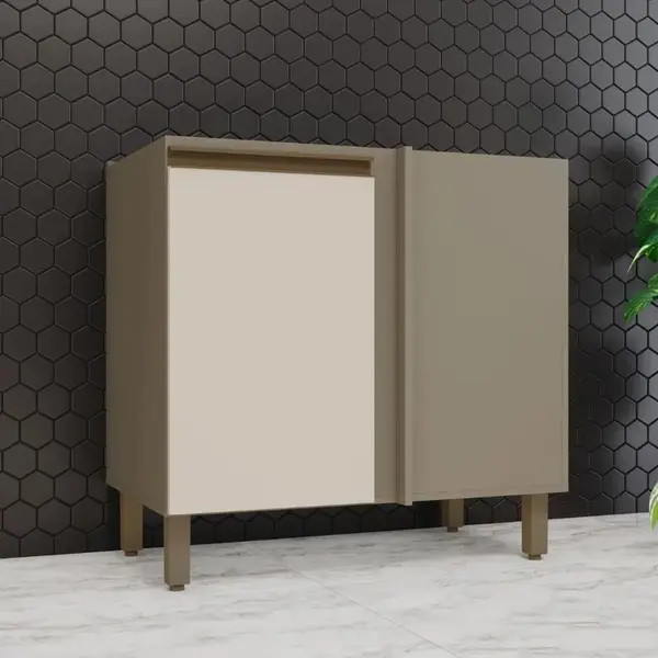 Balcão de Canto 84 cm 1 Porta Henn Connect