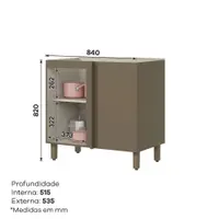 Balcão de Canto 84 cm 1 Porta Henn Connect