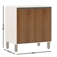 Balcão de Cozinha 80 cm 2 Portas com Tampo Luciane Línea