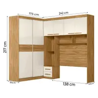 Módulo Guarda-Roupa 6 Portas 5 Gavetas Moval Florença