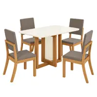 Conjunto Mesa Henn Natali Tampo De Vidro 4 Cadeiras