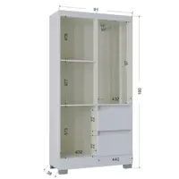 Guarda-Roupa Solteiro 4 Portas 2 Gavetas Poquema Nápoles