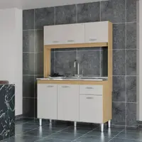 Cozinha Compacta 6 Portas 1 Gaveta sem Tampo Poquema Anete