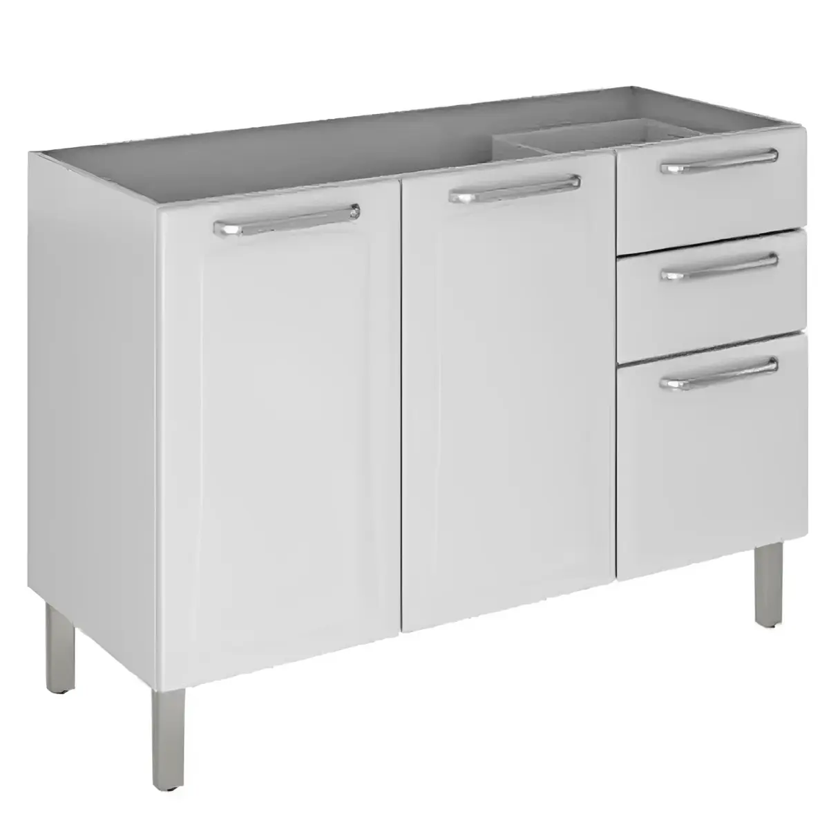 Balcão de Cozinha 120 cm 3 Portas 2 Gavetas Sem Tampo Itatiaia Tarsila