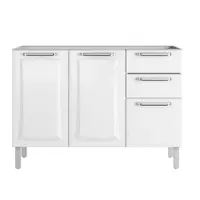 Balcão de Cozinha 120 cm 3 Portas 2 Gavetas Sem Tampo Itatiaia Tarsila