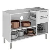 Balcão de Cozinha 120 cm 3 Portas 2 Gavetas Sem Tampo Itatiaia Tarsila