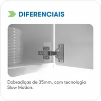 Balcão de Cozinha 120 cm 3 Portas 2 Gavetas Sem Tampo Itatiaia Tarsila