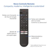 Tv Philips Smart Google Tv 4K HDR 50" Comando de Voz Dolby Audio 50PUG7019/78
