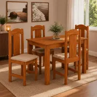 Mesa de Jantar 4 Cadeiras 76,5cm x 76,5cm Arauna