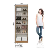 Armário Multiuso Lavanderia 183cm 2 Portas 6 Prateleiras Henn Margarida