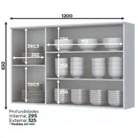 Armário de Cozinha 3 Portas Americana Henn 120cm