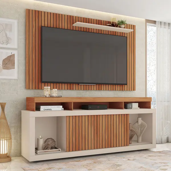Rack Com Painel Para TV Até 65 Polegadas New Oscar Caemmun 1,8