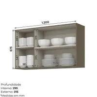 Armário Aéreo 120cm 3 Portas Henn Connect