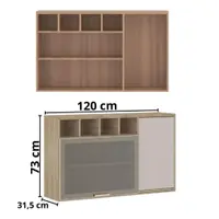 Armário Aéreo 120cm 2 Portas com Nicho Luciane Yara