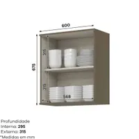 Armário Aéreo 60cm 1 Porta Henn Connect