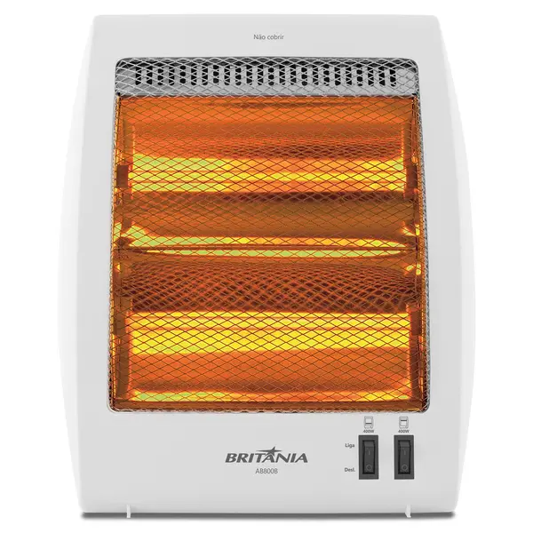 Aquecedor de Ar Halógeno Britânia AB800 Branco 800W 220V