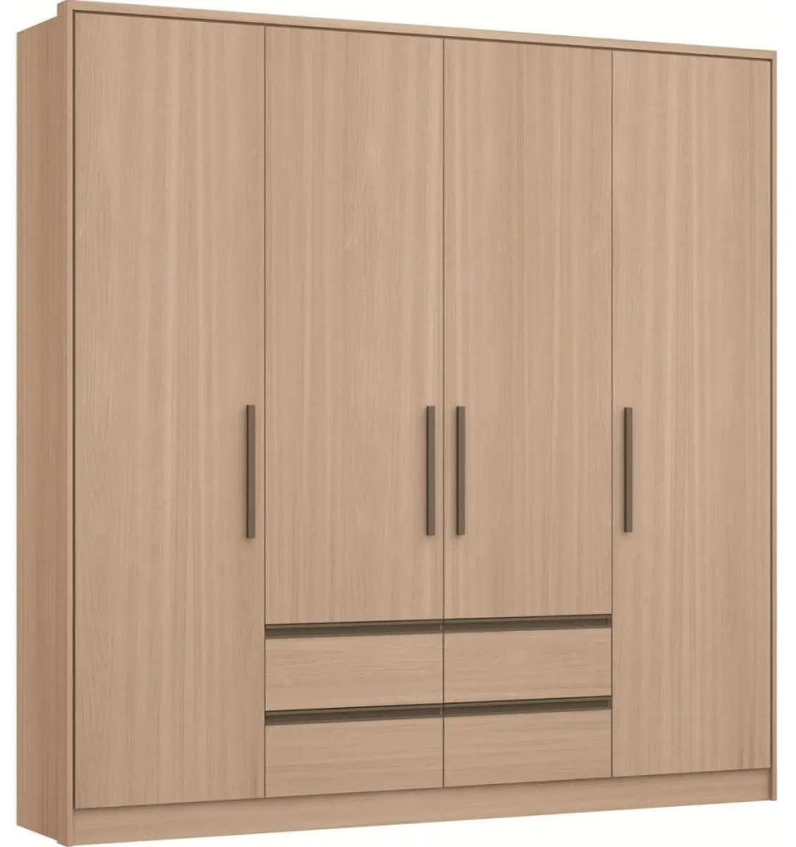 Guarda-roupa / Roupeiro 4 Portas 4 Gavetas Luxus Castro Nogueira 221cm