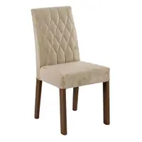 Conjunto Sala de Jantar Mesa Tampo de Vidro 6 Cadeiras Rustic/Crema/Imperial Stéfani Madesa