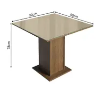 Conjunto Sala de Jantar Moscou Plus Madesa Mesa Tampo de Vidro com 4 Cadeiras Rustic/Crema/Sintético Bege
