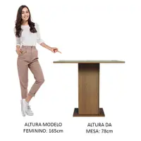 Conjunto Sala de Jantar Moscou Plus Madesa Mesa Tampo de Vidro com 4 Cadeiras Rustic/Crema/Sintético Bege