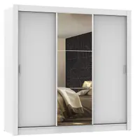 Guarda-Roupa Casal Madesa Mônaco 3 Portas de Correr com Espelho Branco