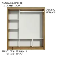 Guarda-Roupa Casal Madesa Mônaco 3 Portas de Correr com Espelho Rustic