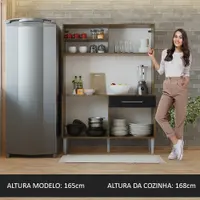 Armário de Cozinha Compacta 120cm Rustic/Preto Life Madesa