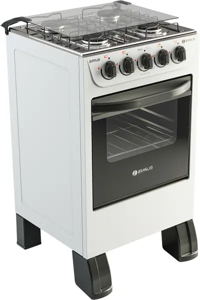 Fogão a Gás de Piso 4 Bocas Braslar New Sirius com Acendimento ManualBranco