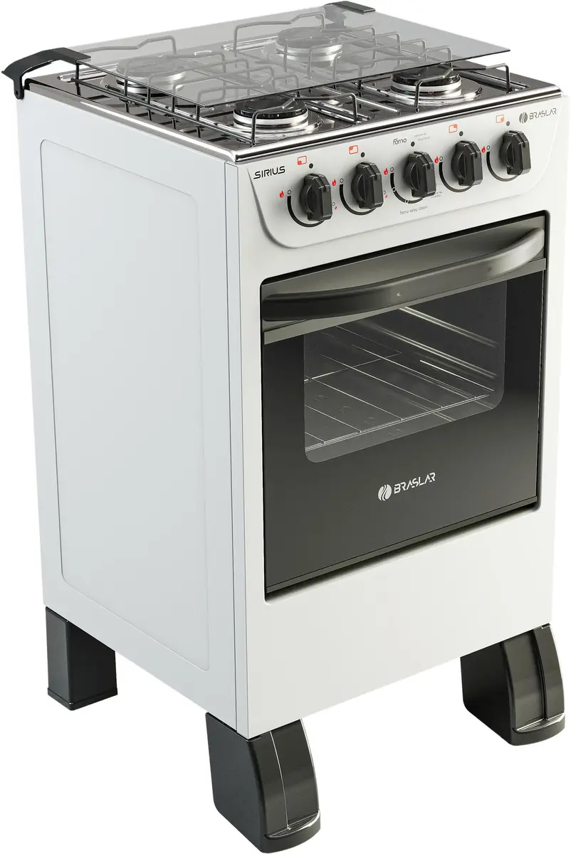 Fogão a Gás de Piso 4 Bocas Braslar New Sirius com Acendimento ManualBranco