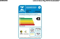 Máquina Lava e Seca Roupas Samsung WD11A 11Kg Branco 220V